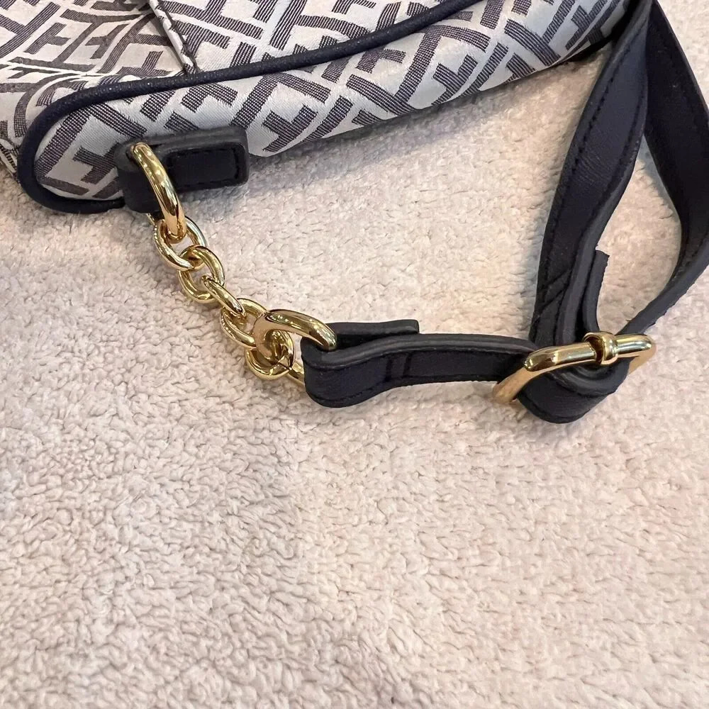 Tommy Hilfiger Crossbody Sling Bag Womens Navy Jacquard SignatureAdjust Strap - Picture 5 of 12